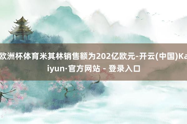 欧洲杯体育米其林销售额为202亿欧元-开云(中国)Kaiyun·官方网站 - 登录入口