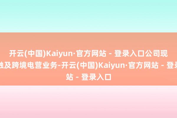 开云(中国)Kaiyun·官方网站 - 登录入口公司现在未触及跨境电营业务-开云(中国)Kaiyun·官方网站 - 登录入口