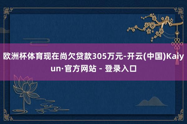 欧洲杯体育现在尚欠贷款305万元-开云(中国)Kaiyun·官方网站 - 登录入口