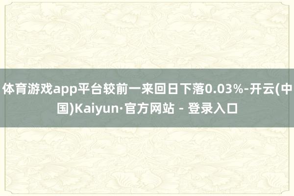 体育游戏app平台较前一来回日下落0.03%-开云(中国)Kaiyun·官方网站 - 登录入口